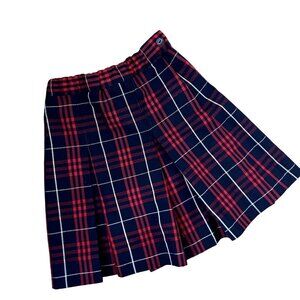 All American School Apparel uniform elastic waistband button detail plaid